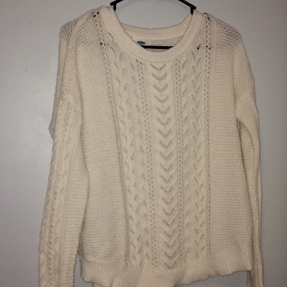 white sweater
